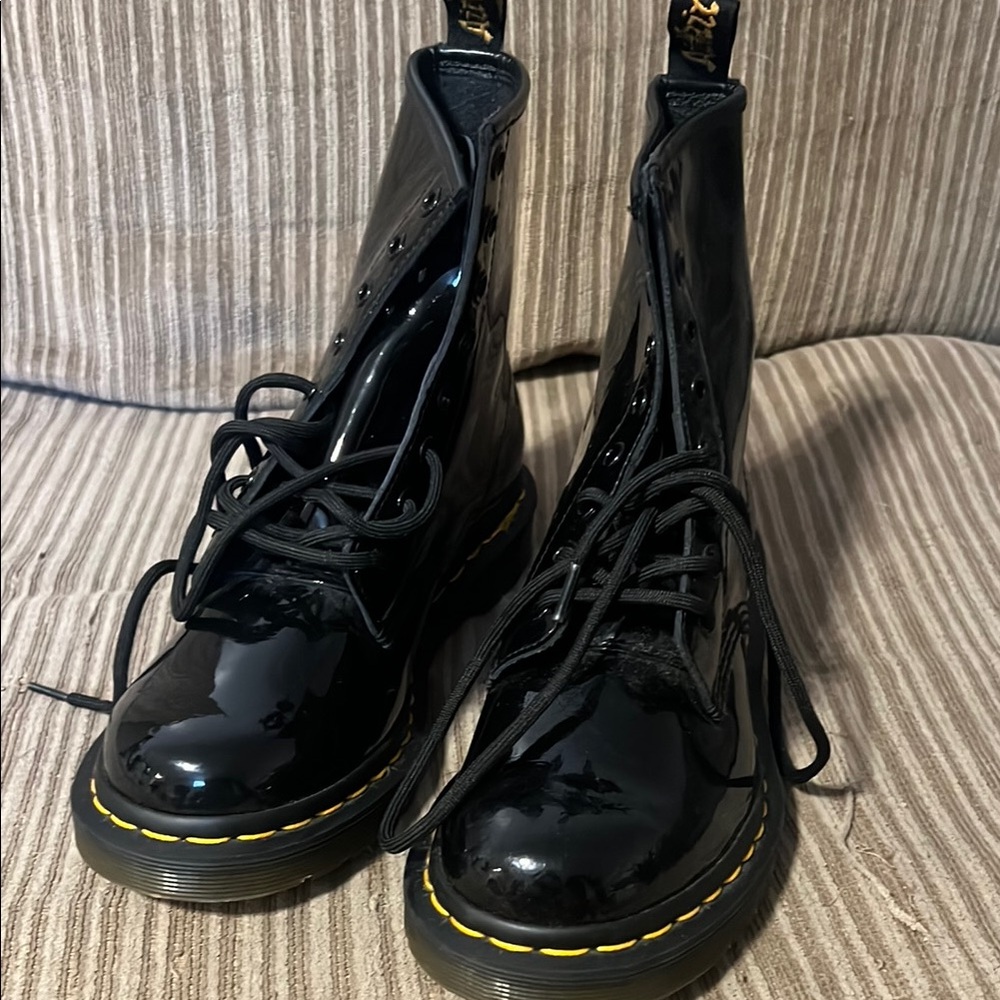 Dr. Martens Black Patent Leather Boots